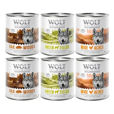 Wolf of Wilderness Adult - Single Protein 6 x 800 g - Mix (2 x Wildschwein, 2 x Huhn, 2 x Lamm)