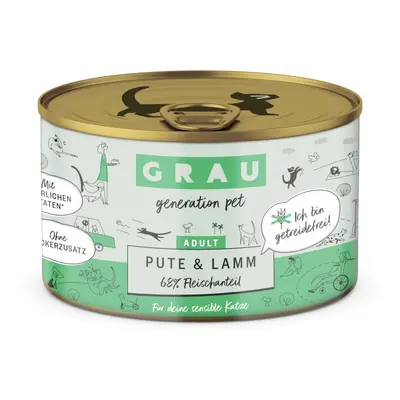 Sparpaket GRAU Adult Getreidefrei 24 x 200 g - Pute & Lamm