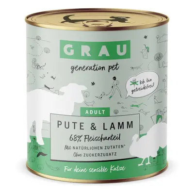 Sparpaket GRAU Adult Getreidefrei 12 x 800 g - Pute & Lamm