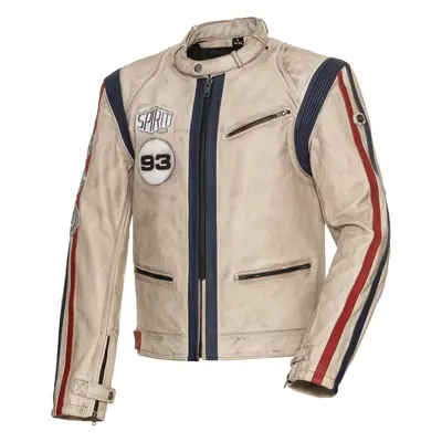 Spirit Motors Klassik Lederjacke 4.0 weiß/rot/blau L
