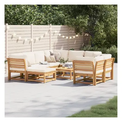 VidaXL 10-tlg. Garten-Lounge-Set mit Kissen Massivholz Akazie