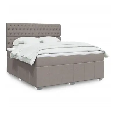 VidaXL Boxspringbett mit Matratze Taupe 180x200 cm Stoff