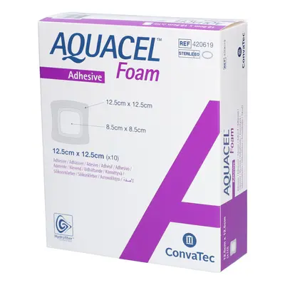 Aquacel Foam adhäsiv 12,5 cm x 12,5 cm Verband