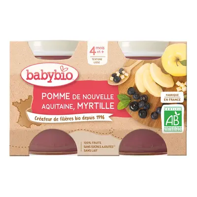Babybio Pomme DE Nouvelle-Aquitaine & Myrtille ab 4 Monaten