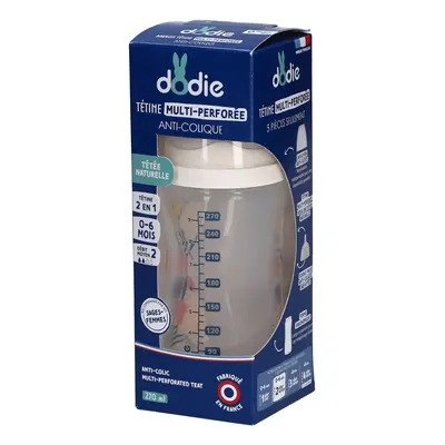 Dodie Flasche Sauger Multi-Perforiert Anti-Colic Rosa +3M 270 ML