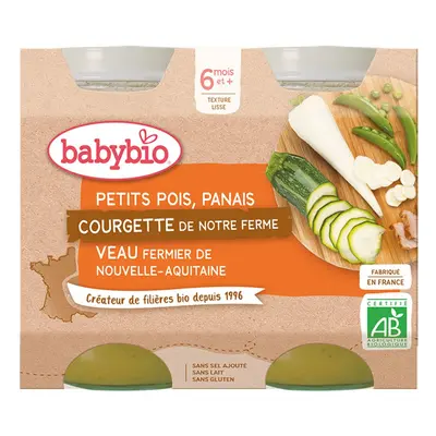 Babybio Kleine Erbsen Panais Kurgette VON Unserem Bauernhof Fermisches Kalb VON Nouvelle-Aquitai