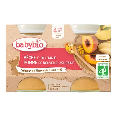 Babybio Pêche D'occitanie Pomme DE Nouvelle-Aquitaine ab 4 Monate