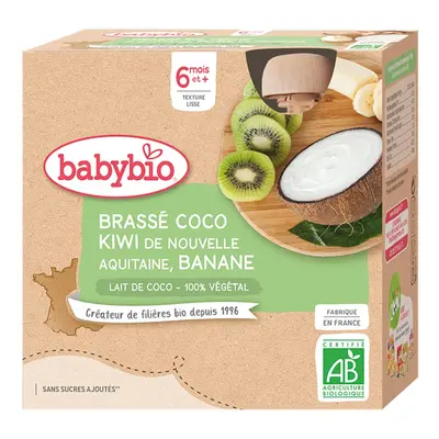 Babybio Brassé Lait DE Coco Kiwi DE Nouvelle-Aquitaine Banane dès 6 mois