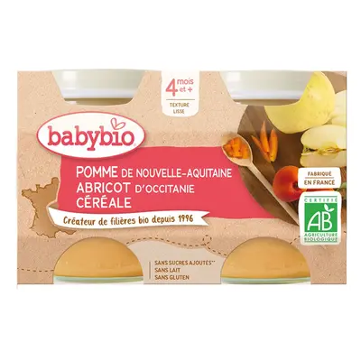 Babybio Pomme DE Nouvelle-Aquitaine Abricot D'occitanie Céréale ab 4 Monate