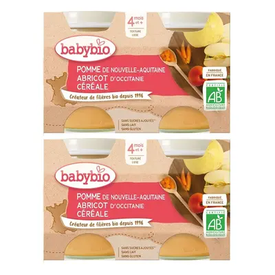 Babybio Pomme DE Nouvelle-Aquitaine Abricot D'occitanie Céréale ab 4 Monate