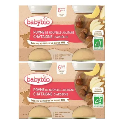 Babybio Gläschen Äpfel aus der Nouvelle-Aquitaine und Kastanien aus der Ardèche