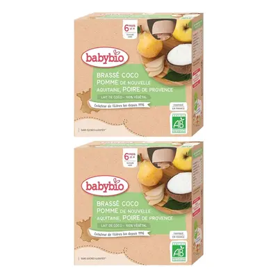 Babybio Brassé Lait DE Coco Pomme DE Nouvelle-Aquitaine Poire DE Provence dès 6 mois