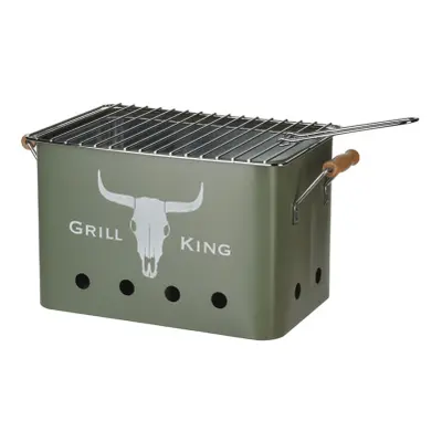 FS-STAR, Gasgrill, FS-STAR Mini Holzkohle Grill rechteck matt grün, Produkte & Wohnen