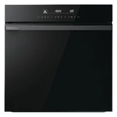 HISENSE Backofen Pyrolyse BlackGlass HI6 HO 66F PIZZACHEF Glasfront schwarz