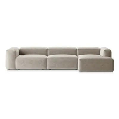 Grosses 4-Sitzer Designer Ecksofa „Fusion“ - Strukturstoff Beige
