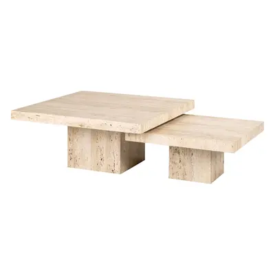 Design Couchtisch Set „La Cantera“ aus Travertin