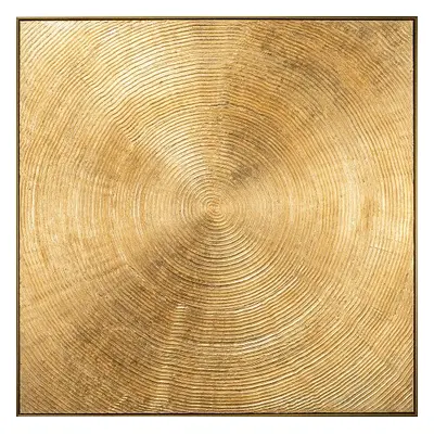 Handgemaltes, gerahmtes Bild „Goldenes Sonnenlicht“ 102.5 x 102.5 cm