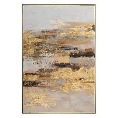 Handgemaltes, gerahmtes Bild „Goldene Inspiration“ 82.5 x 122.5 cm