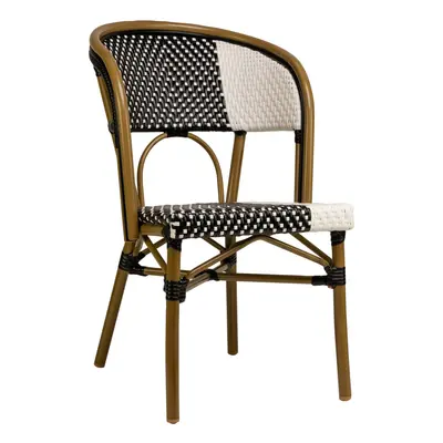 Hochwertiger Gartenstuhl „Santa Cruz“ - Schwarz/Weiss