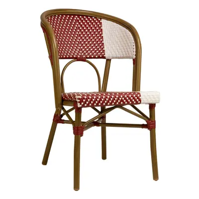 Hochwertiger Gartenstuhl „Santa Cruz“ - Rot/Weiss