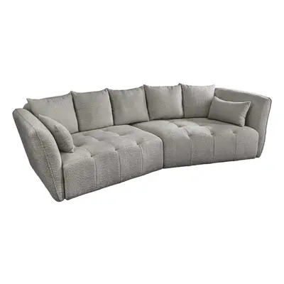 3/4-Sitzer Design Big Sofa „Royal“ - Bouclé Grau