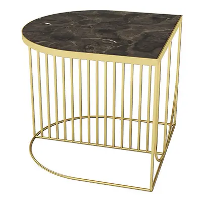 Marmor Design Beistelltisch „Sino“ x cm - Braun/Gold