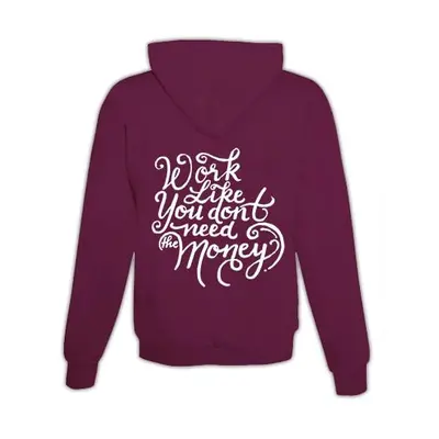 JoyLine Hoodie mit Zipper Work like you don't need money Unisex - Burgundy -