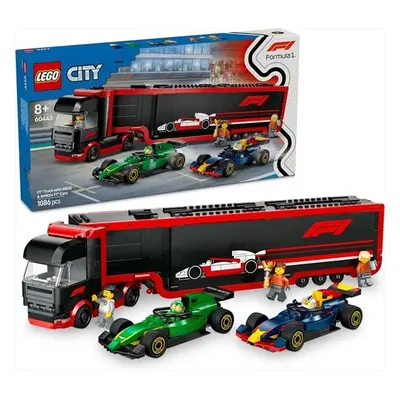 Lego City F1 Truck with RB20 & AMR24 F1 Cars