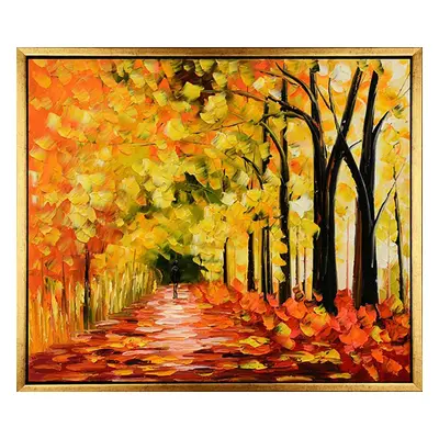 Handgemaltes Ölgemälde (Landschaften) - "Spring is coming" (mit goldenem Rahmen)