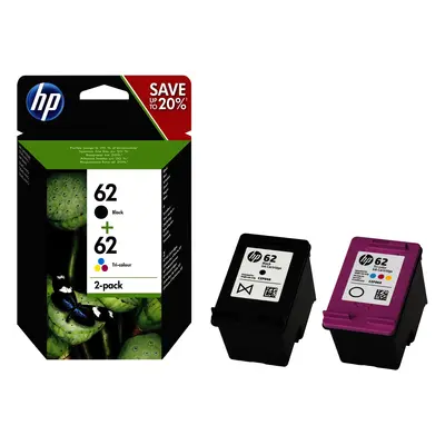 HP 62 2er-Pack Schwarz/Cyan/Magenta/Gelb Original Druckerpatronen