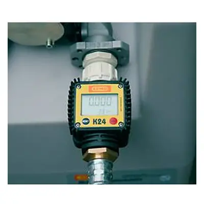Digitaler Durchflusszähler K24 für mobile Tankstelle CEMO DT-Mobil Easy 200l, Zählleistung 40 l/min, Kunststoff, schwarz-gelb