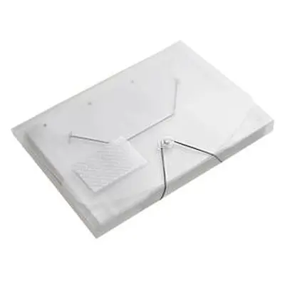 Eckspanner FolderSys JUMBO, A4, B 240 x H 320 mm, 3 Innenklappen & Gummizug-Verschluss, Polypropylen, Stärke 0,42 mm, transparen