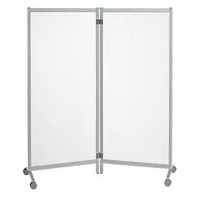 Mobile Trennwand, desinfektionsmittelbeständig, 2 Elemente, semitransparent