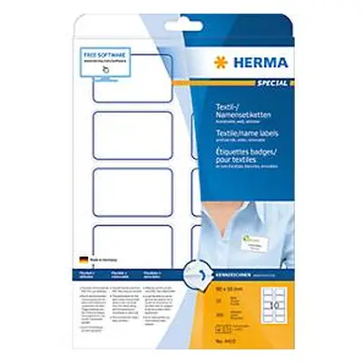 Namens- und Textiletiketten Herma, A4, 80 x 50 mm, selbstklebend, blauer Rand, 200 Stück