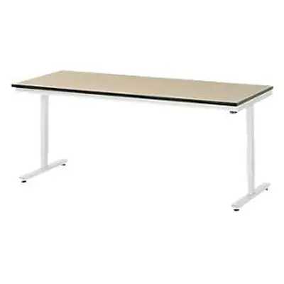Rau Arbeitstisch Adlatus, elektrisch höhenverstellbar, 22 mm MDF-Platte, bis 150 kg, B 2000 x T 800 x H 720-1120 mm, braun/licht
