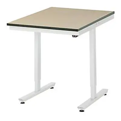 Rau Arbeitstisch Adlatus, elektrisch höhenverstellbar, 22 mm MDF-Platte, bis 150 kg, B 750 x T 1000 x H 720-1120 mm, braun/licht