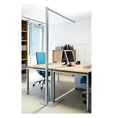 LED Stehleuchte LENS, dimmbar, mit Tageslichtsensor, direkt/indirekt leuchtend, für Doppelarbeitsplatz