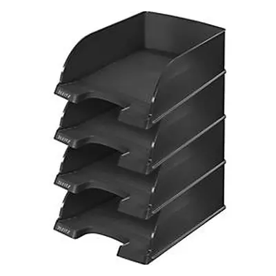 LEITZ® Ablagekorb Plus Jumbo 5233, DIN A4, 4 Stück, schwraz