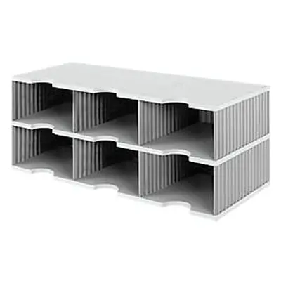 Styro® Sortierstation styrodoc Jumbo, DIN C4, 2 Etagen/3-reihig/6 Fächer, grau