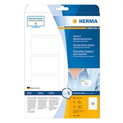 Namens- und Textiletiketten Herma, A4, 80 x 50 mm, selbstklebend, ohne Rand, 200 Stück