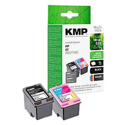 Tintenpatrone KMP, ersetzt HP 62 (C2P04AE/C2P06AE), bis 200/165 Seiten, Multipack, CMYK