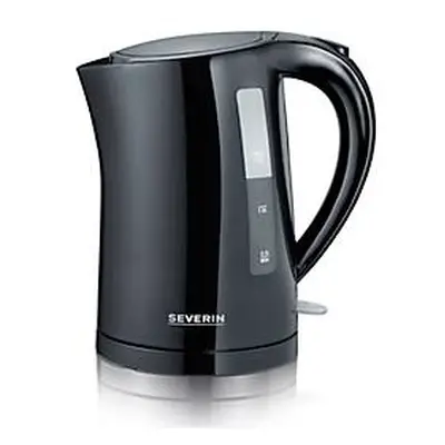 SEVERIN Wasserkocher, 1,5 Liter, 2.200 Watt, 360° central-cordless, Anti-Kalk-Sieb, verdecktes Heizelement, Schwarz