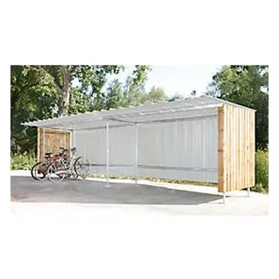 Fahrrad-Unterstand Mottez BS811CSUI, Erweiterung für Fahrrad-Unterstand B811C, B 2250 x T 3990 x H 2150 mm, braun-grau