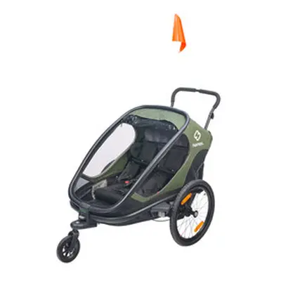 Hamax Veloanhänger Outback 2-in-1, grün-schwarz | 95 × 86 × 109 cm