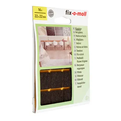 Fix-O-Moll Filzgleiter Braun | 2.2 × 2.2 cm | 16 Stück