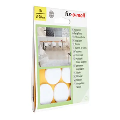 Fix-O-Moll Filzgleiter Weiss | 2.8 cm | 8 Stück