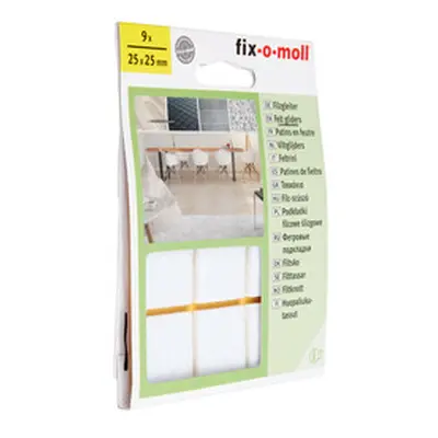 Fix-O-Moll Filz-Gleiter Selbstklebend | 2.5 × 2.5 cm | 9 Stück