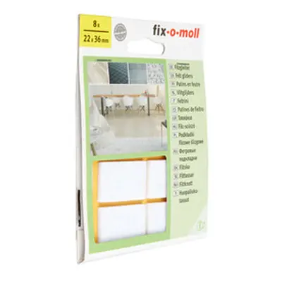Fix-O-Moll Filzgleiter Weiss | 2 × 4 cm | 8 Stück
