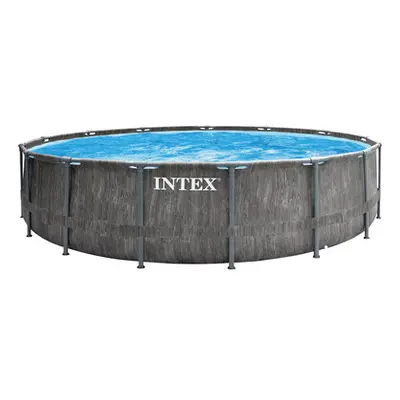 Intex Pool Prism Frame Greywood 457 x 122 cm Rund