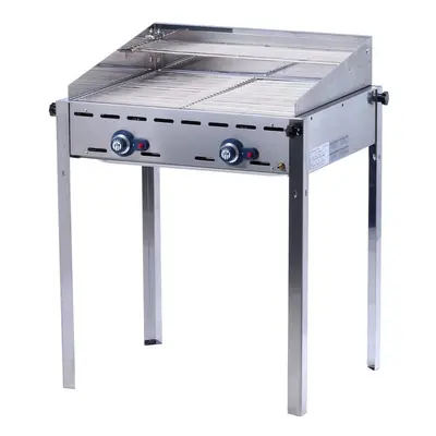 Hendi Grillsystem Green Fire Grillsystem mit Brennern – Gastro Grill/Griddleplatte – edelstahl